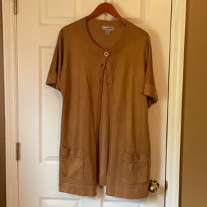 Designer Original Studio Button Down Short Sleeves Cardigan Size X-Large